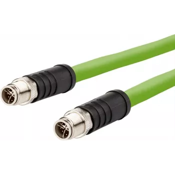 METZ CONNECT M12 X-kodeeritud paigalduskaabel, SF/UTP CAT 6a, 2,0 m, roheline, halogeenivaba, ketiülekandega ühilduv