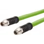 METZ CONNECT M12 X-kodeeritud paigalduskaabel, SF/UTP CAT 6a, 2,0 m, roheline, halogeenivaba, ketiülekandega ühilduv