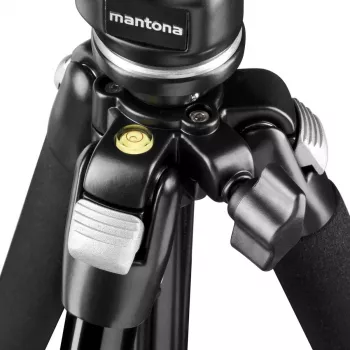 Mantona Scout MAX Set statiiv horisontaalse käe, kuulpeaga, pööratava keskpostiga, 160 cm, 5 kg koormusega, DSLR- ja peeglita kaameratele, must