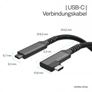 S CONN S/CONN maximum connectivity USB-C laadimiskaabel USB-C – USB-C 3.2 100W PD Tekstiil 90° - Kaabel - Digitaal/Andmed