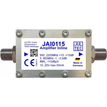 JULTEC SAT Inline Amplifier JAI0115 15dB Remote Powered