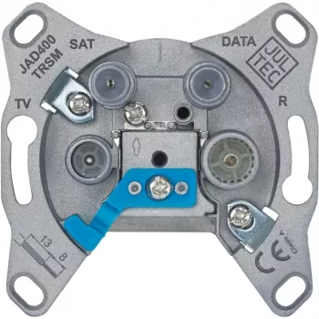 JULTEC JAD400TRSM 4-Port Multimedia Wall Socket TV/RADIO/SAT/MODEM 5-2400 MHz