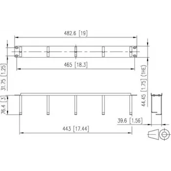 METZ CONNECT 19 inch 1U 75mm Patch Panel RAL 9005 Black 130894-03-29-E
