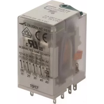 METZ BTR NETCOM Industrial Relay 4PDT 24VDC 7A Plug-in 110017-25.14.07