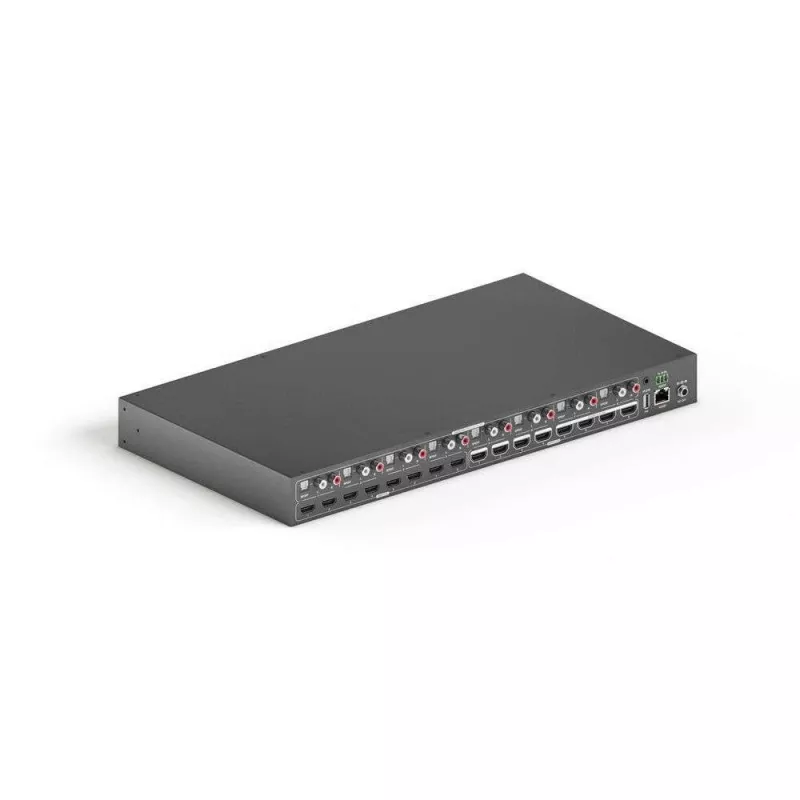 PureLink PureTools PT-MA-HD88DA - 8x8 HDMI-maatriks, 4K@60Hz, HDCP 2.2, 18 Gbps, heli eraldamine, riiulipaigaldus