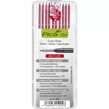 PICA-MARKER Pica DRY Refills Red - 10 juhti, 2,8 mm, vees lahustuv