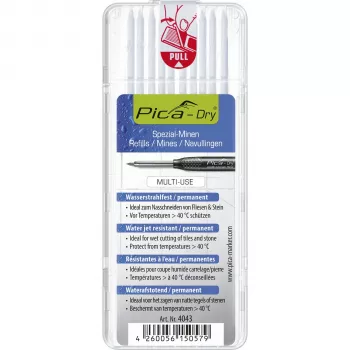 PICA-MARKER Pica DRY Täitepliiatsid Valge - 10 tk, 2,8 mm, 85 mm