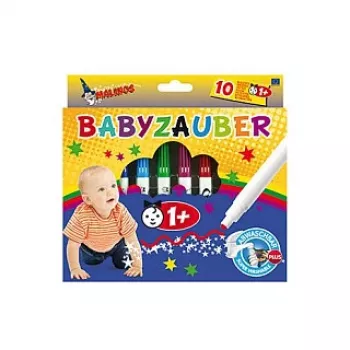 Malinos 300011 Babyzauber Modelleerimissavi Komplekt - 10 mitmevärvilist pulka, 5 mm, mittekuivav, CE sertifikaadiga