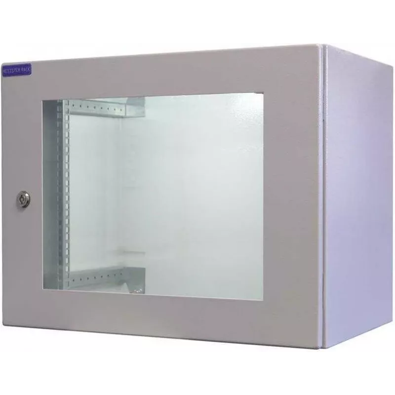 RESISTER 19-tolline võrgukapp Pro Aktiv - IP54/IP55 - vaateuks - 12U - 600x600 mm - aktiivventilaator - filter - helehall (RAL 7035)