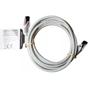 IT-BUDGET Full Copper Premium Patch Cable - Flex AWG 26 - Cat.8.1 - 2000 MHz - Halogeenivaba - PoE+ - 40 Gbit - Hall - 3 m (90ITBFLEX81PK3G)