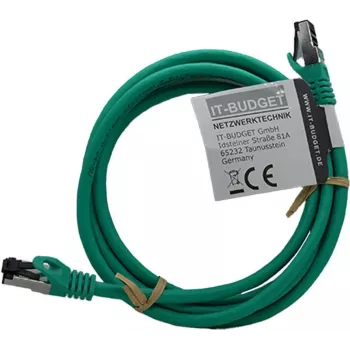 IT-BUDGET Full Copper Premium Patch Cable - Flex AWG 26 - Cat.8.1 - 2000 MHz - Halogen-Free - PoE+ - 40 Gbit - Green - 2 m