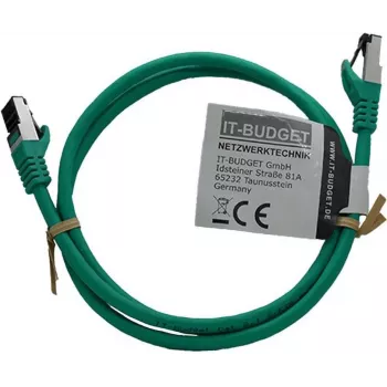 IT-BUDGET Full Copper Premium Patch Cable - Flex AWG 26 - Cat.8.1 - 2000 MHz - Halogen-Free - PoE+ - 40 Gbit - Roheline - 1,5 m