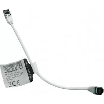 IT-BUDGET Full Copper Premium Patch Cable - Slim AWG 28 - Cat.8.1 - 2000 MHz - Halogen-Free - PoE+ - 40 Gbit - White - 0.25 m