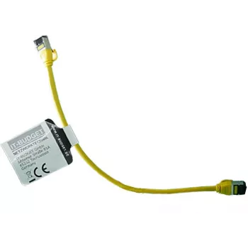 IT-BUDGET Full Copper Premium Patch Cable - Slim AWG 28 - Cat.8.1 - 2000 MHz - Halogen-Free - PoE+ - 40 GBit - Yellow - 0.15 m