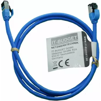 IT-BUDGET Full Copper Premium Patch Cable - Slim AWG 28 - Cat.8.1 - 2000 MHz - Halogen-Free - PoE+ - 40 GBit - Blue - 1.5 m (90ITBSLIM81PK15B)