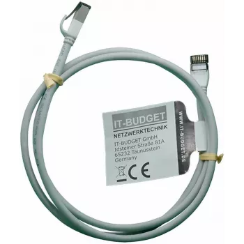 IT-BUDGET Full Copper Premium Patch Cable - Slim AWG 28 - Cat.8.1 - 2000 MHz - Halogen-Free - PoE+ - 40 Gbit - Grey - 1.5 m (90ITBSLIM81PK15G)