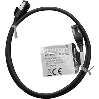 IT-BUDGET Full Copper Premium Patch Cable - Slim AWG 28 - Cat.8.1 - 2000 MHz - Halogen-Free - PoE+ - 40 Gbit - Must - 1.5 m