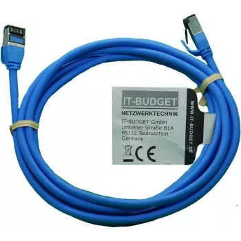 IT-BUDGET Full Copper Premium Patch Cable - Slim AWG 28 - Cat.8.1 - 2000 MHz - Halogeenivaba - PoE+ - 40 Gbit - Sinine - 3 m