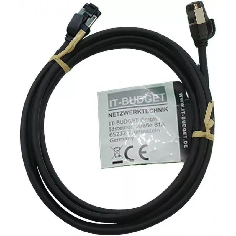 IT-BUDGET Full Copper Premium Patch Cable - Slim AWG 28 - Cat.8.1 - 2000 MHz - Halogen-Free - PoE+ - 40 GBit - Must - 3 m (90ITBSLIM81PK3S)