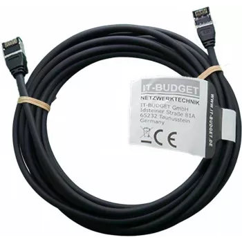 IT-BUDGET Full Copper Premium Patch Cable - Slim AWG 28 - Cat.8.1 - 2000 MHz - Halogen-Free - PoE+ - 40 Gbit - Black - 5 m (90ITBSLIM81PK5S)