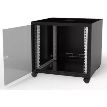 IT-BUDGET 19-tolline võrgukapp SJB - 10U - 600x600 mm - Klaasuks - Tagapaneel - Must (W-3987-01-01-161-BBL)
