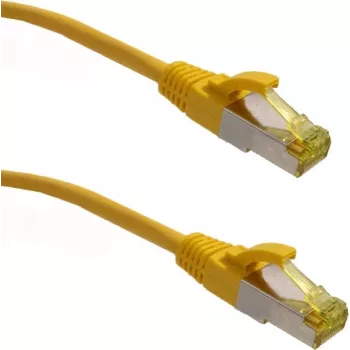 IT-BUDGET Full Copper Premium Patch Cable - Super Flex TPE - Cat.6A - Cat.7 toorjuhtmega - 600 MHz - Halogeenivaba - PoE+ - 10GBit - Kollane - 0,15 m