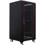 IT-BUDGET 19-tolline võrgukapp SRK - 27U - 600x600 mm - Karastatud klaas/täisterasest uks - Eelmonteeritud - Must (99ITB19SRK2766GSNM)