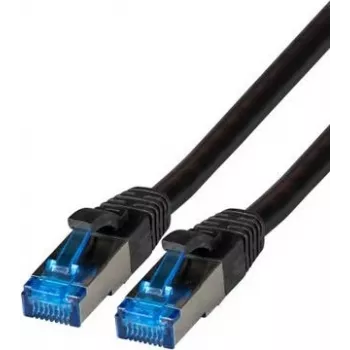 IT-BUDGET Full Copper Premium Patch Cable - Super Flex TPE - Cat.6A - 500MHz - LSZH - PoE+ - AWG 27 - Must - 0,15 m