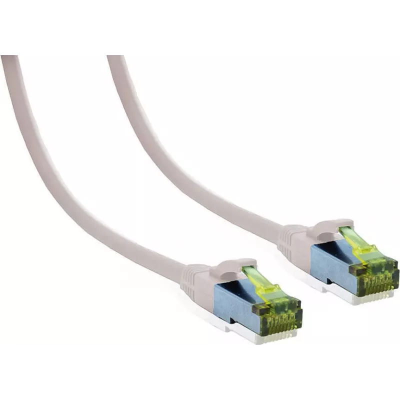 IT-BUDGET Full Copper Premium Patch Cable - Cat.6A with Cat.7 Raw Cable - 600 MHz - Halogen-Free - PoE+ - 10GBit - White - 30 m