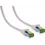 IT-BUDGET Full Copper Premium Patch Cable - Cat.6A with Cat.7 Raw Cable - 600 MHz - Halogen-Free - PoE+ - 10GBit - White - 30 m