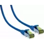 IT-BUDGET Full Copper Premium Patch Cable Cat.6A with Cat.7 Raw Cable 600 MHz Halogen-Free PoE+ 10GBit Blue 30 m