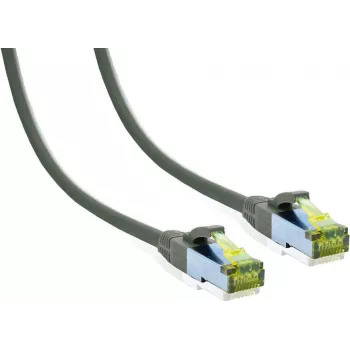 IT-BUDGET Full Copper Premium Patch Cable - Cat.6A with Cat.7 Raw Cable - 600 MHz - Halogen-Free - PoE+ - 10 Gigabit - Grey - 30 m