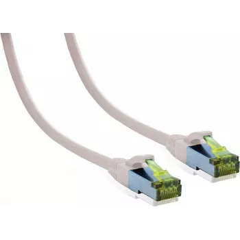 IT-BUDGET Premium Patch Cable Cat.6A with Cat.7 Raw Cable - 600 MHz - Halogen-Free - PoE+ - 10GBit - White - 7.5 m
