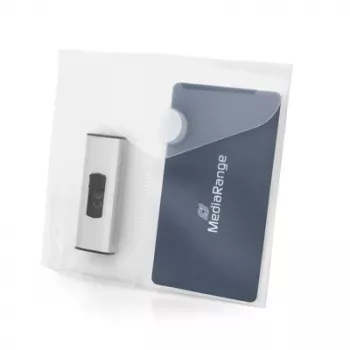 MEDIARANGE USB-mälupulga hoiukarp 2 sektsiooniga ja augustusavadega, 10-pakk, läbipaistev