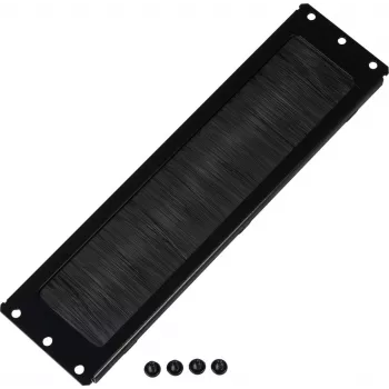 Rockstable kaabliläbiviigupaneel harjatihendiga - Kaablite halduspaneel - Must - 276 mm - 73 mm - 10 mm - 180 g (RS19-CEBM)