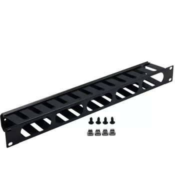 Rockstable 1U 19-tolline kaablihalduspaneel - must - SPCC teras - 483 mm (RS19-02)