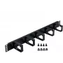 Rockstable 1U 19 inch 5-Port kaablihalduspaneel - must - 483 mm - 74 mm (RS19-03)