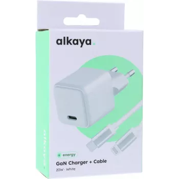 ALKAYA NEXUS Speed Flex Laadimiskomplekt GaN-tehnoloogiaga 20W Valge