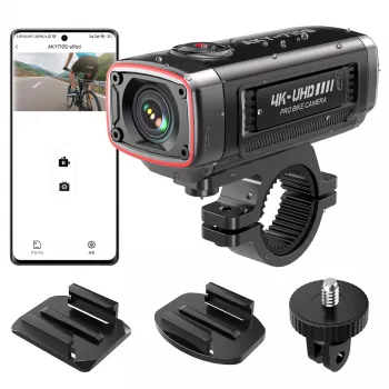 AKEEYO AKY-710S 4K mootorratta sõidusalvesti kahe kanaliga GPS-i, Wi-Fi ja IP67 veekindlusega - must
