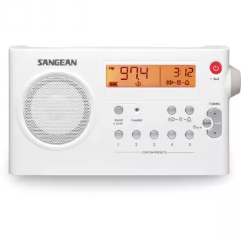 Sangean PR-D7 Valge Kaasaskantav AM/FM Stereo Raadio äratuskellaga