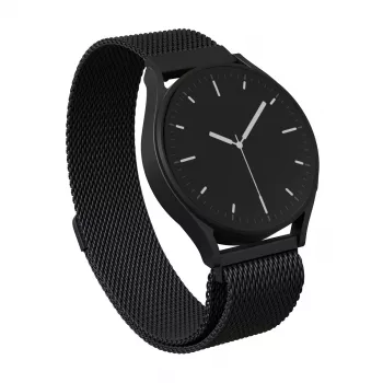 BURGA Metal Mesh Band Universal for Watch 22 mm (Black)
