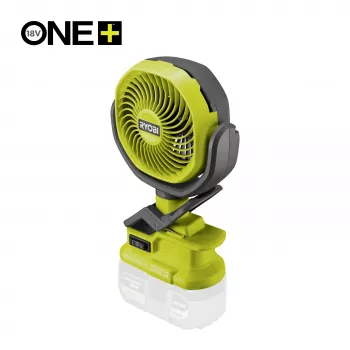 RYOBI ONE+ 18V juhtmeta klambriga ventilaator (ainult tööriist) - 280 CFM, 360° pöörlemine