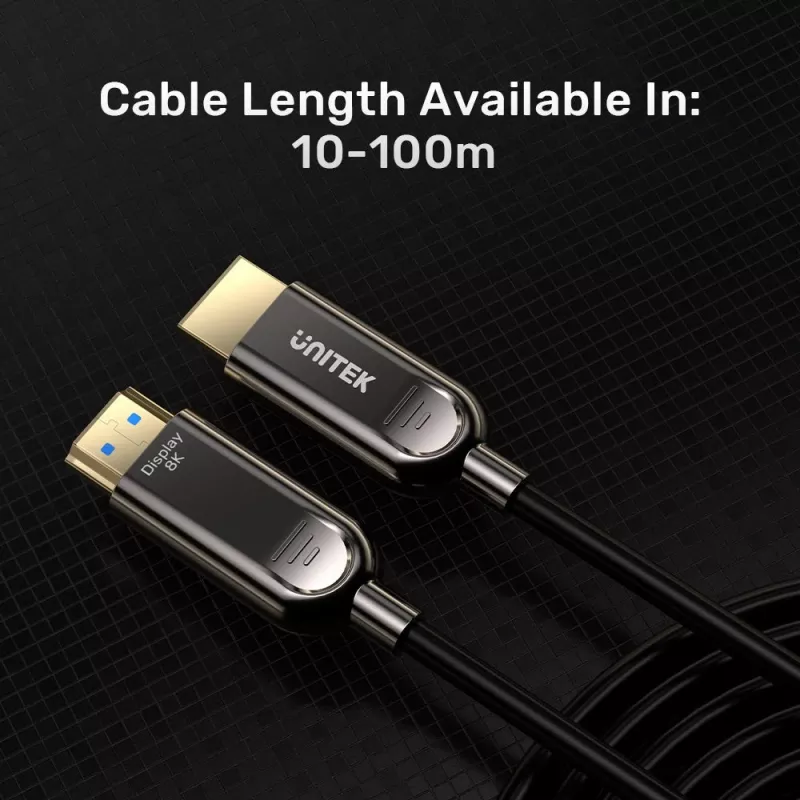 UNITEK Active Optical HDMI 2.1 kaabel 8K 120Hz 70m must