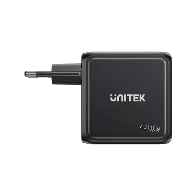 UNITEK GaN Laadija Ekraaniga 140W 3xUSB-C 1xUSB-A PD3.0 QC4.0 Must