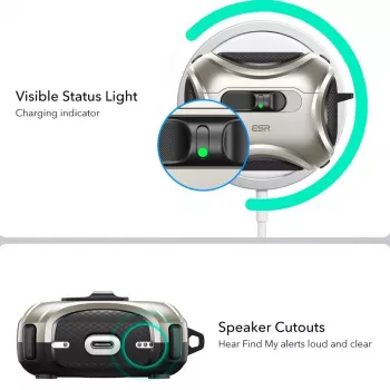 ESR Cyber FlickLock HaloLock MagSafe ümbris Apple AirPods Pro 3-le, titaan