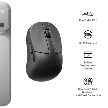 Keychron M4-A24 PixArt 3950 8K Wireless Gaming Mouse White