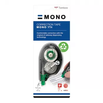 Tombow parandusrull 10 m x 4,2 mm valge lint, läbipaistev sinine korpus