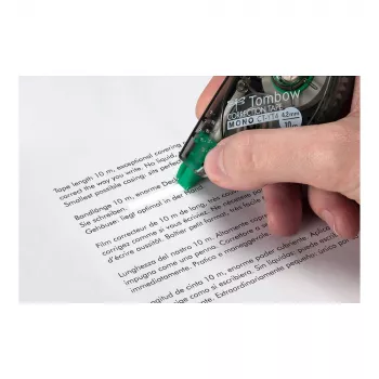 Tombow parandusrull 10 m x 4,2 mm valge lint, läbipaistev sinine korpus