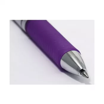 Pentel BL77-VO EnerGel Geelpliiats - 0,7 mm - Violetne tint - Hõbedane korpus - Keskmine joon - 12 pakk