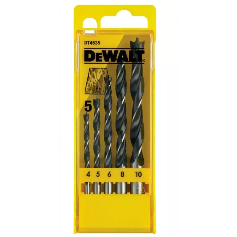 DEWALT DT4535 Brad Point puuritera komplekt 5 tükki 4-10 mm